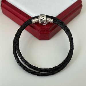Pandora Black Leather Bracelet | Charm Bracelet
